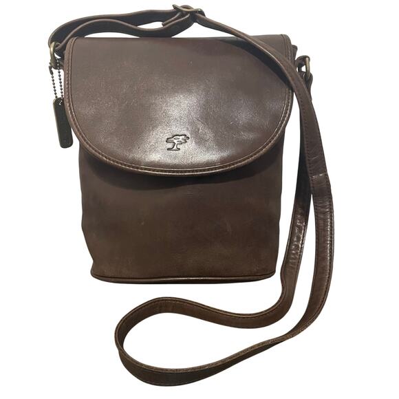 Ellington Vintage Leather Adjustable Strap Crossbody Bag Unisex Dark Brown - Picture 1 of 14